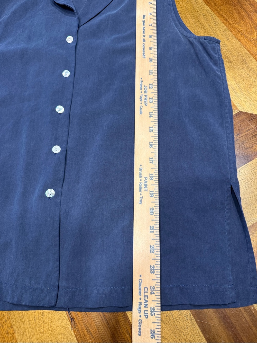 Silk Icon Sleeveless Button-Down Top in Dusty Blue MP - Picture 7 of 7